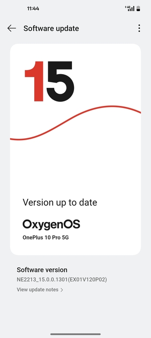 If your phone is up to date, you will see the following screen