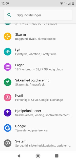 Scroll til og vælg System