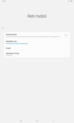 Seleziona Modalità rete