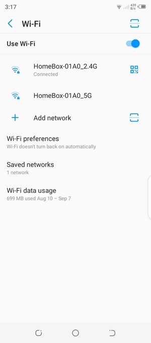 You are now connected to the Wi-Fi network