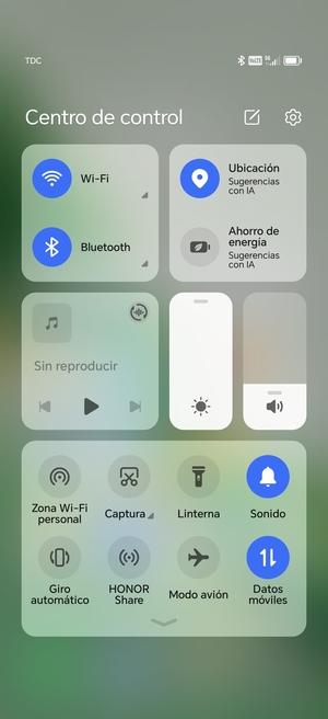 Deslice hacia abajo el menú superior de nuevo