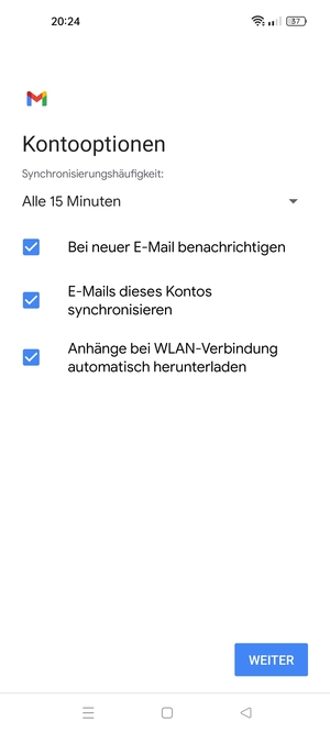 Wählen Sie WEITER