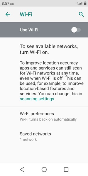 Turn Use Wi-Fi on
