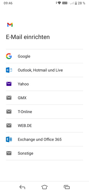 Wählen Sie Outlook, Hotmail und Live