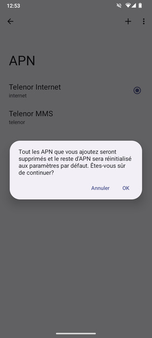 Sélectionnez OK