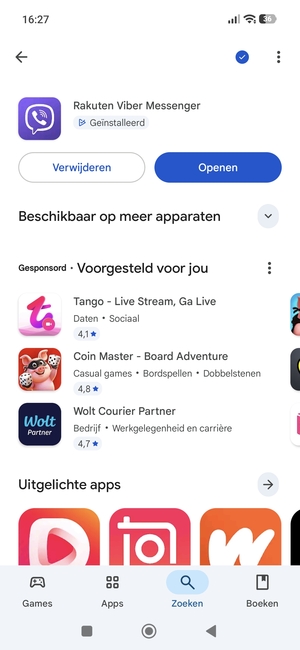 Selecteer Openen