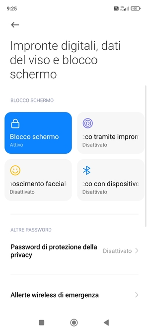 Il tuo telefono è ora protetto dal blocco schermo