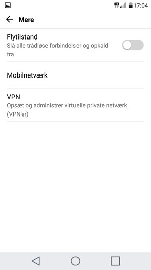 Vælg Mobilnetværk