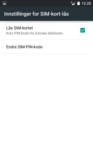 Velg Endre SIM-PIN-kode