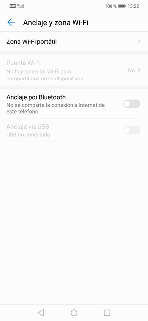 Seleccione Zona Wi-Fi / Zona Wi-Fi portátil