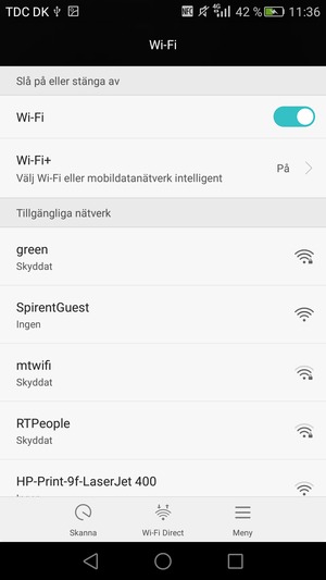 Tryck på det trådlösa nätverket som du vill ansluta till