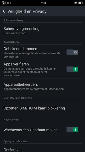 Selecteer Schermvergrendeling