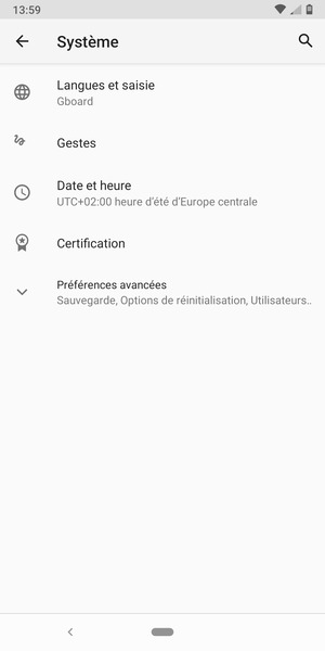 Sélectionnez Préférences avancées