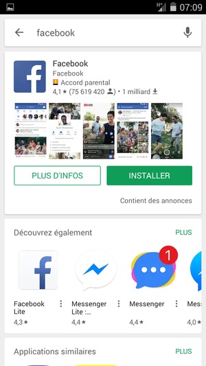 Sélectionnez l'appli