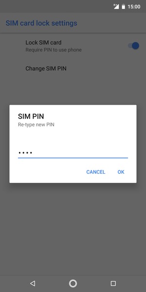 Confirm your new SIM PIN and select OK
