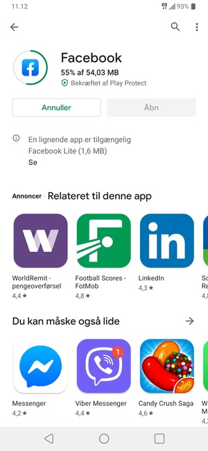 Afvent at installeringen er afsluttet