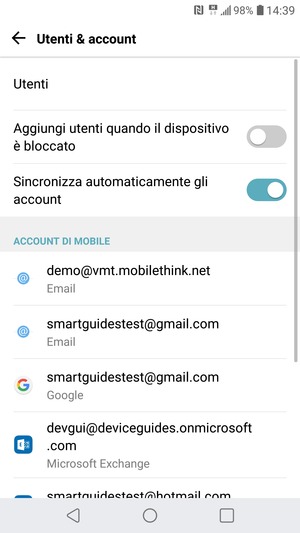 Seleziona il tuo account Google