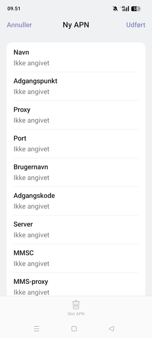 Indtast internet-oplysninger