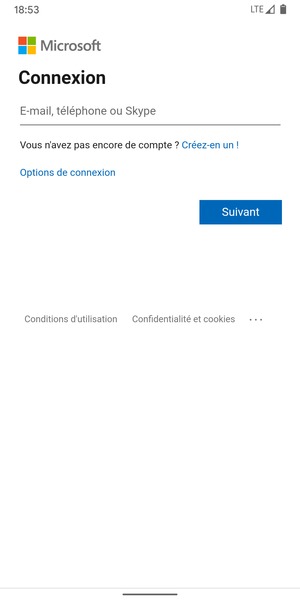 Saisissez votre adresse e-mail et sélectionnez Suivant