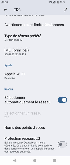 Faites défiler et sélectionnez Noms des points d'accès