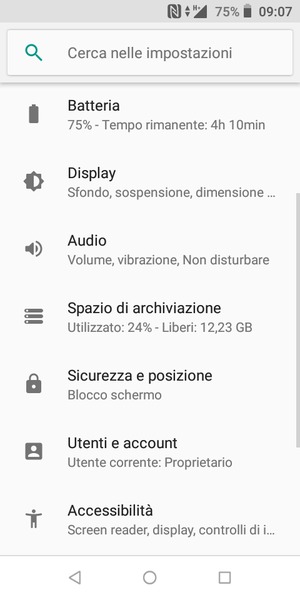 Scorri e seleziona Sicurezza e posizione