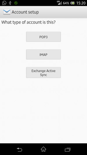 Select POP3 or IMAP