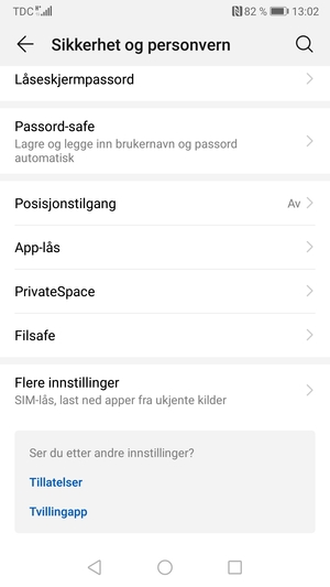 Velg Flere innstillinger