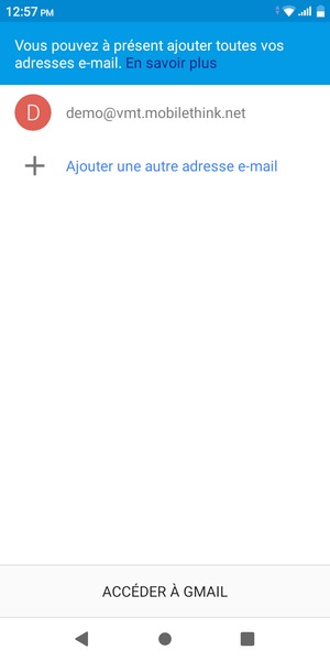 Sélectionnez ACCÉDER À GMAIL