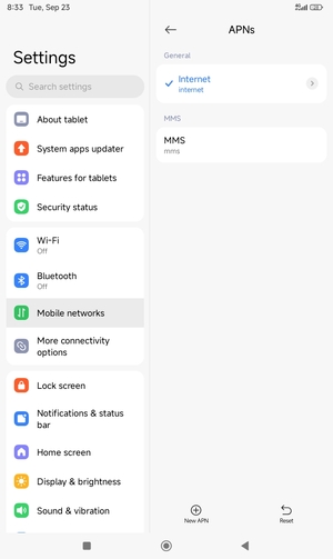 Your tablet has now been set up to MMS