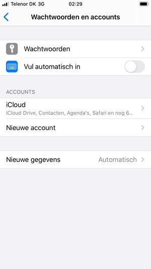 Selecteer Nieuwe account