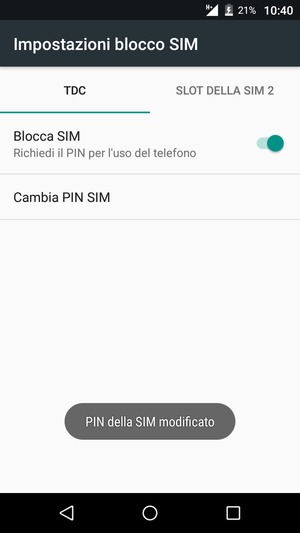 Il tuo PIN della SIM è stato modificato