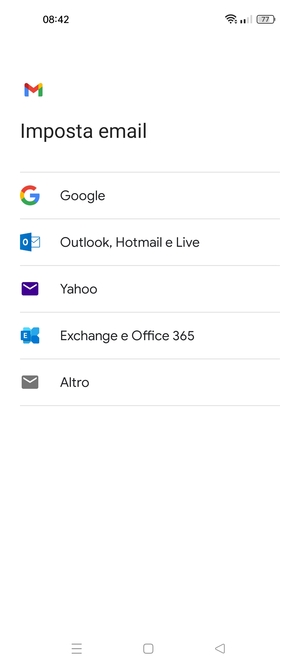 Seleziona Exchange e Office 365