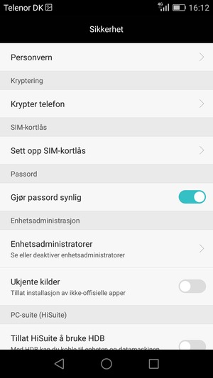 Velg Sett opp SIM-kortlås