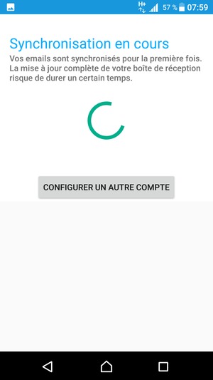 Veuillez attendre la fin de la procédure de synchronisation