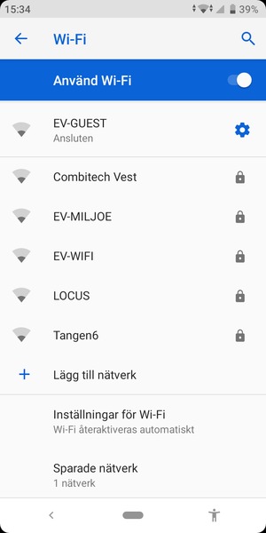 Tryck på det trådlösa nätverket som du vill ansluta till