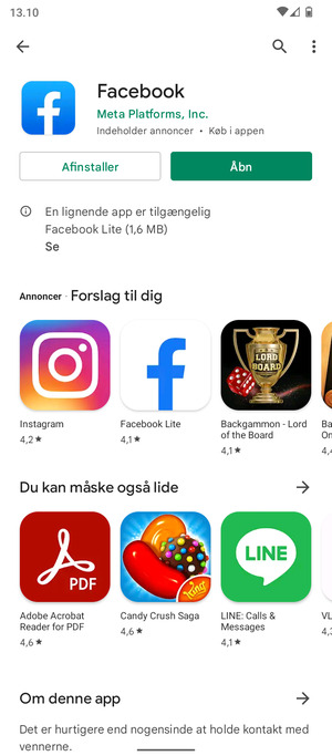 Vælg Åbn