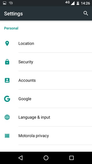 Scroll to and select Security
