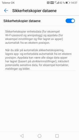 Velg tilbake-knappen