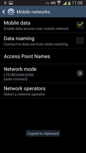 To change network if network problems occur, select Network operators
