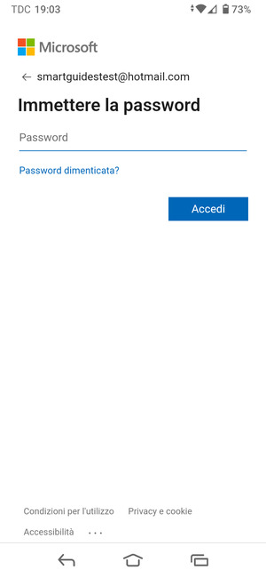 Inserisci la tua password e seleziona Accedi