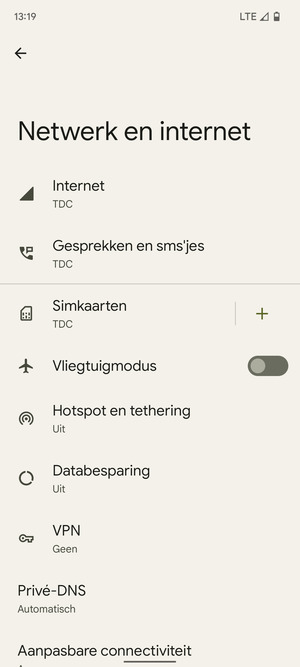 Selecteer Hotspot en tethering