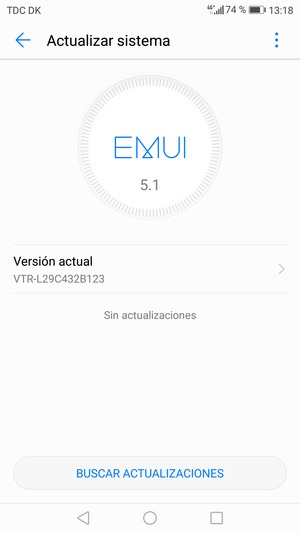 Si su teléfono está actualizado, verá la siguiente pantalla