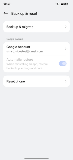 Select Google Account