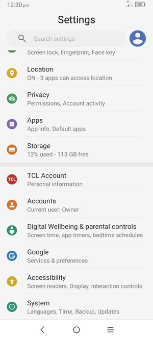 Scroll to and select System
