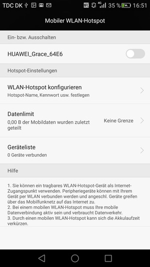 Wählen Sie WLAN-Hotspot konfigurieren