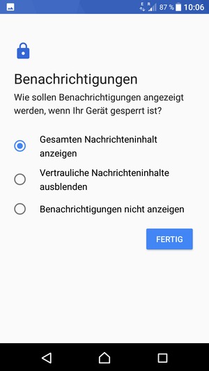 Wählen Sie die gewünschte Option und wählen Sie FERTIG