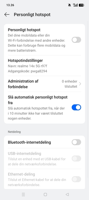 Vælg Hotspotindstillinger