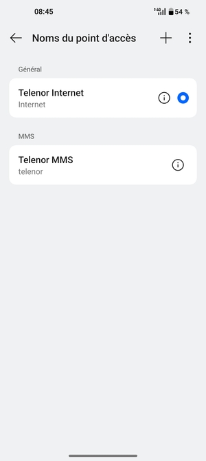 Sélectionnez le bouton du Menu