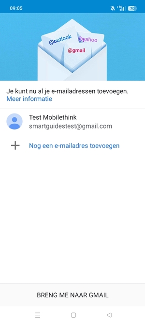 Selecteer BRENG ME NAAR GMAIL