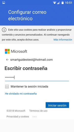 Introduzca su contraseña y seleccione Iniciar sesión